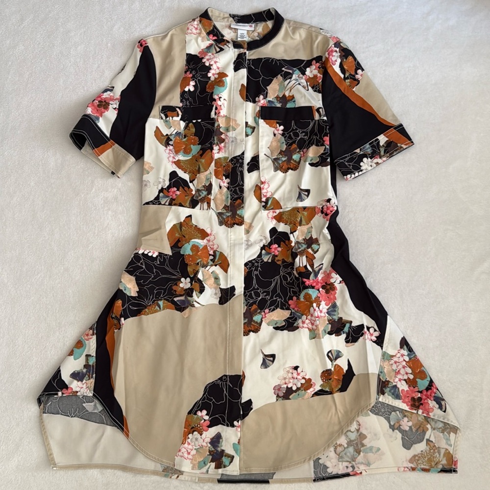 3.1 Phillip Lim x Target | Zip Front Woven Shirt Dress Paper Floral Print (M)